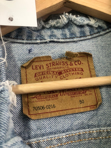 Vintage 90s Levi’s Distressed Denim Jean Jacket Size XL