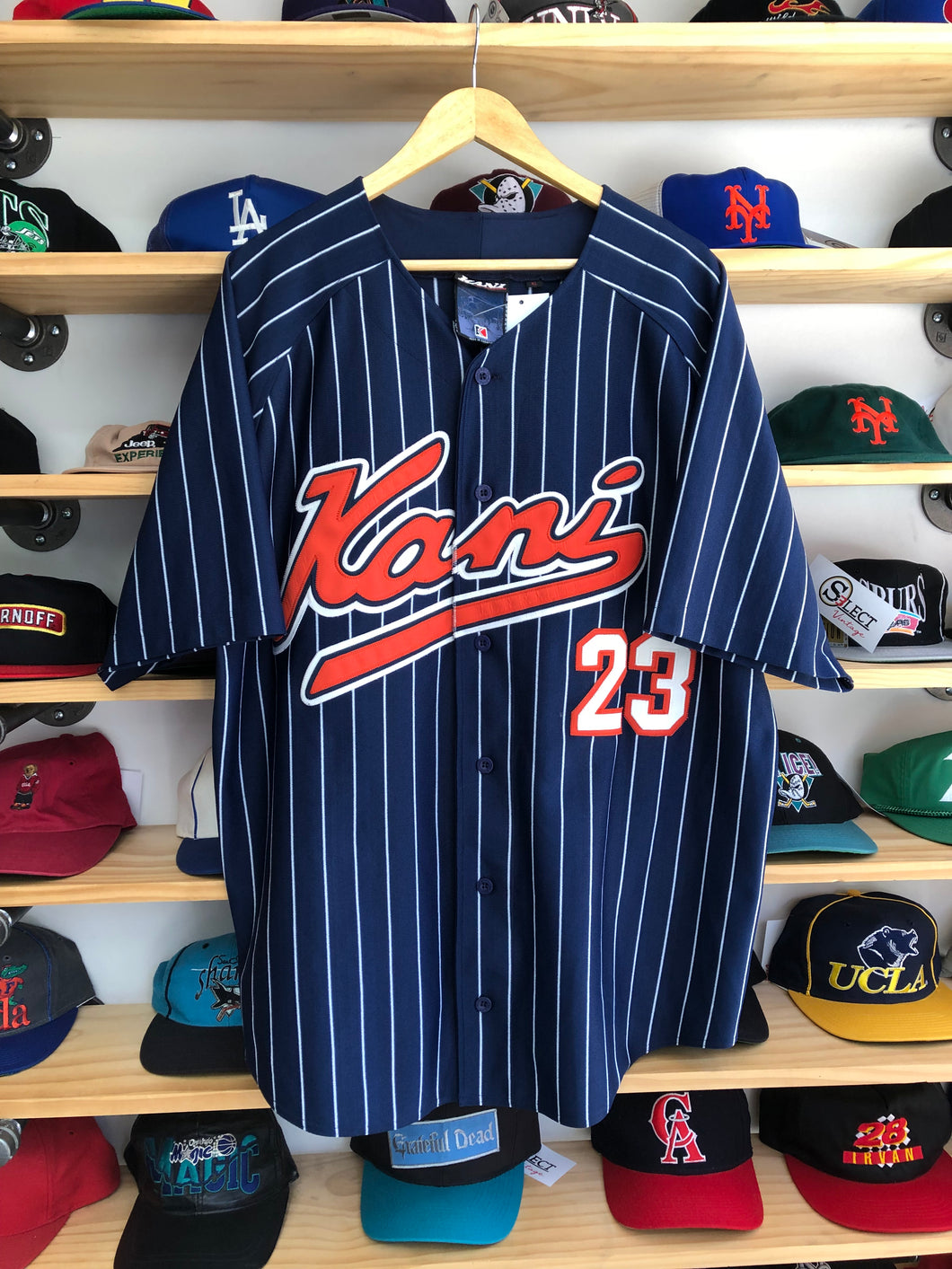 Vintage Karl Kani Pinstriped Baseball Jersey XL