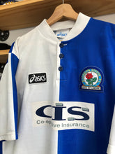 Load image into Gallery viewer, Vintage ASICS Blackburn Rovers F.C. 1996-1998 Home Soccer Jersey Size Large
