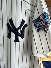 Load image into Gallery viewer, Vintage Majestic New York Yankees Pinstripe Jersey 2000 WS Patch 2XL
