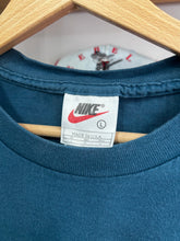 Load image into Gallery viewer, Vintage Nike Made in USA Teal / Aqua Spellout Tee Large
