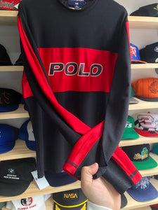 Vintage Polo Sport Spellout Mesh/Nylon Long Sleeve Size Large