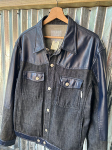 Vintage Versace Jeans Couture Denim / Leather Jacket Large