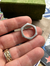 Load image into Gallery viewer, GUCCI .925 Silver Hexagon Ring Size 9.5
