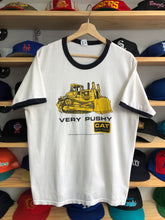Load image into Gallery viewer, Vintage 80s Champion Caterpillar Very Pushy Ringer Tee Size Large
