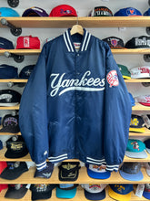 Load image into Gallery viewer, Vintage Majestic New York Yankees Script Dugout Jacket 2XL
