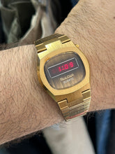 Load image into Gallery viewer, Vintage 1976 Bulova Computron LED Gold Tone Quartz Watch
