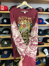 Load image into Gallery viewer, Vintage Ed Hardy All Over Print Tattoo Style Long Sleeve Tee Size 2XL
