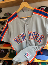 Load image into Gallery viewer, Vintage Late 1980s Rawlings New York Mets Road Gray Racing Stripes Authentic Jersey 42 Large
