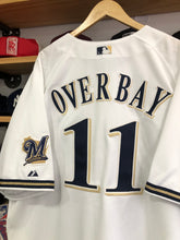 Load image into Gallery viewer, Deadstock Vintage Majestic Milwaukee Brewers Lyle Overbay Authentic Jersey Size 60
