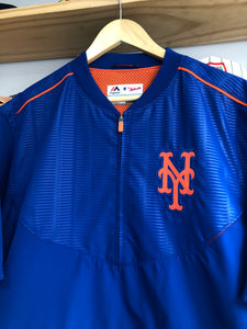 2016 Majestic New York Mets Quarter Zip Warm Up Pullover Size Medium