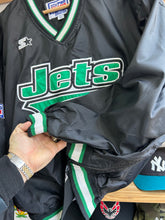 Load image into Gallery viewer, Vintage 90s Starter New York Jets Cotton Lined Pullover Windbreaker Large
