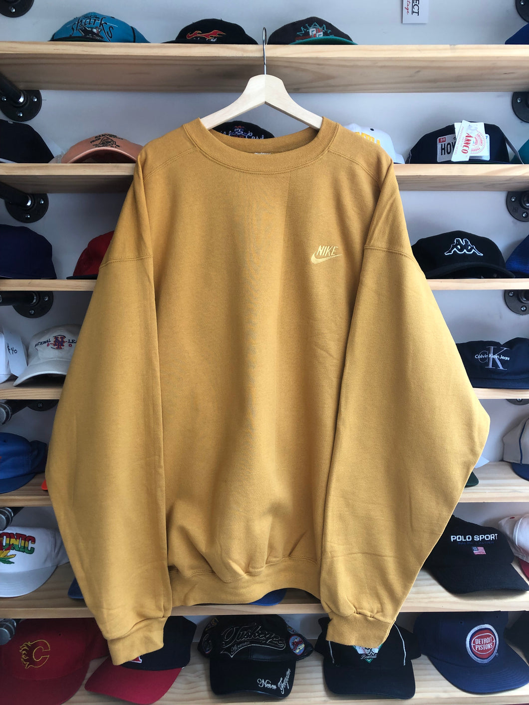 Vintage Nike Mini Logo Pullover Mustard Crewneck Size 2XL