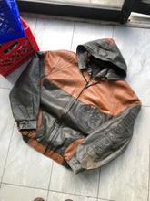 Load image into Gallery viewer, Vintage Timberland Beef &amp; Broccoli Boot 2 Tone Leather Bomber Jacket Size 2XL

