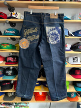 Load image into Gallery viewer, Vintage Y2K Raw Blue Harsh Times Patchwork Denim 36/32

