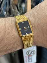 Load image into Gallery viewer, Vintage 1980s Xavier Gold Diamond Quartz Mesh Bracelet Watch
