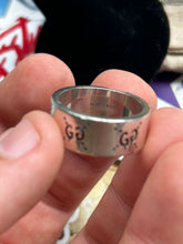 Load image into Gallery viewer, GUCCI .925 Silver Ghost Band Ring 10.5 w/ Box
