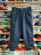 Load image into Gallery viewer, Vintage Y2K Raw Blue Harsh Times Patchwork Denim 36/32
