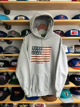 Load image into Gallery viewer, Vintage 90s Ralph Lauren Polo Country USA Flag Spellout Hoodie Large
