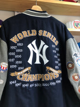 Load image into Gallery viewer, 2010s JH Design New York Yankees World Series Patch Wool Reversible Bomber Jacket Size 2XL
