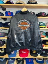 Load image into Gallery viewer, Vintage 1980s Harley Davidson Powertrain Operations Satin Employee Jacket Large
