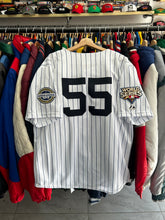 Load image into Gallery viewer, 2009 Majestic New York Yankees Hideki Matsui Pinstripe Jersey w/ Patches Large
