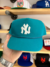Load image into Gallery viewer, Vintage Yankees Teal Twill Custom Snapback
