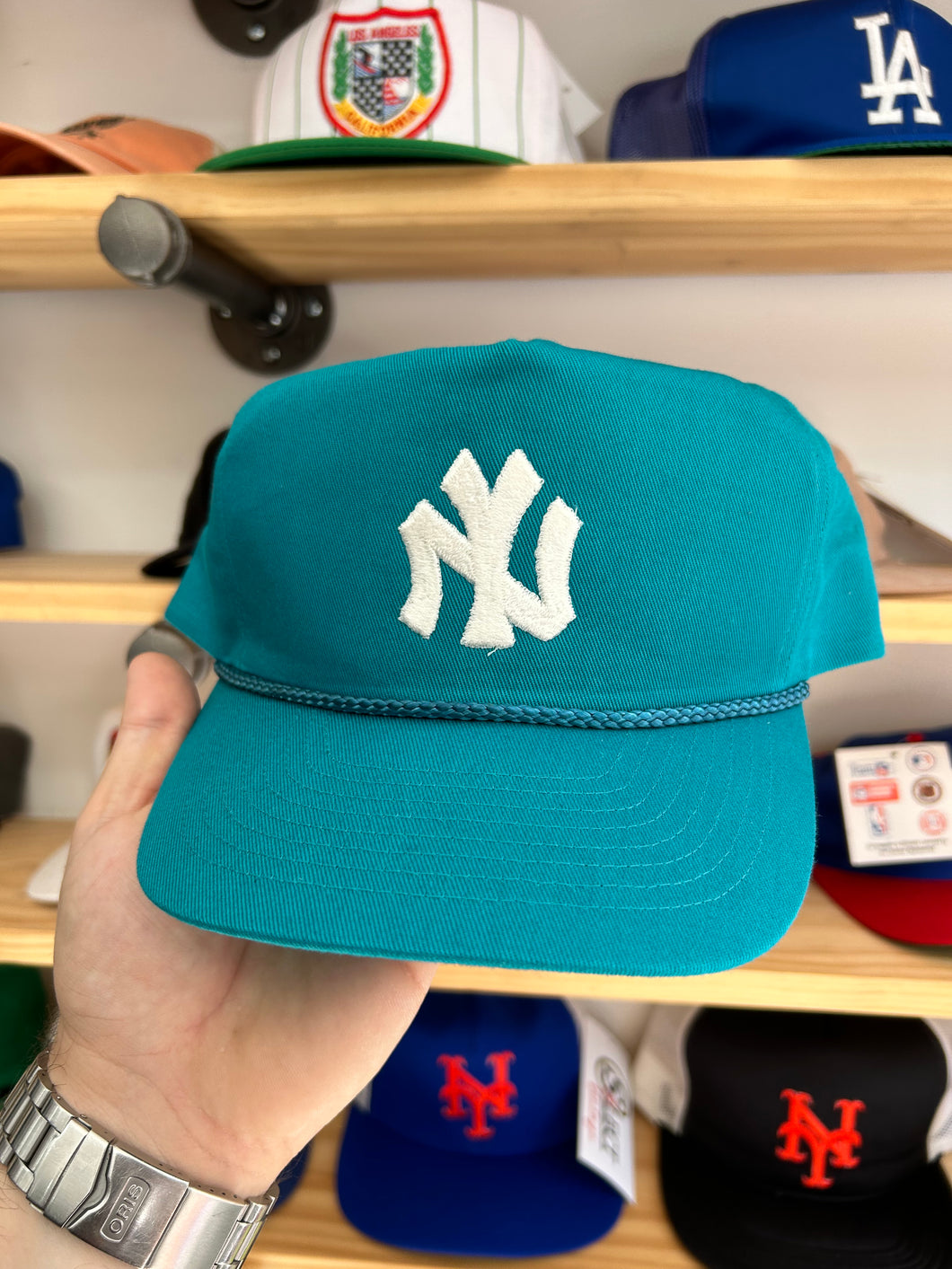 Vintage Yankees Teal Twill Custom Snapback