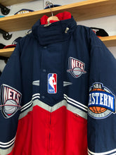 Load image into Gallery viewer, Deadstock Vintage Logo Athletic New Jersey Nets Puffer Jacket Size XL
