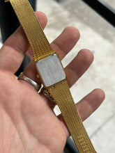 Load image into Gallery viewer, Vintage 1980s Xavier Gold Diamond Quartz Mesh Bracelet Watch
