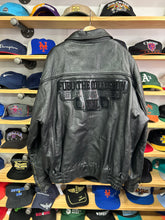 Load image into Gallery viewer, Vintage FUBU Sport Collection Black Leather Chenille Patch Jacket XL / 2XL
