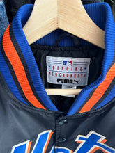 Load image into Gallery viewer, Vintage 2000 PUMA New York Mets Black Satin Jacket Large
