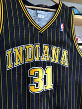 Load image into Gallery viewer, Vintage Reebok Indiana Pacers Reggie Miller Authentic Pinstripe Jersey Size 56
