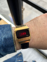 Load image into Gallery viewer, Vintage 1970s Timex LED Gold Plated Watch
