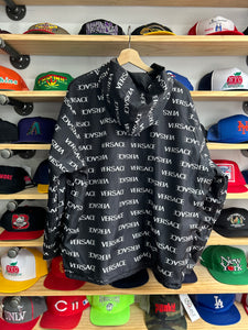 Vintage 90s Versace Jeans Couture Reversible Rainproof All Over Print Spellout Jacket XL