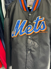 Load image into Gallery viewer, Vintage 2000 PUMA New York Mets Black Satin Jacket Large
