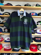 Load image into Gallery viewer, Vintage Polo Ralph Lauren Striped Crest Collared Shirt Size XL

