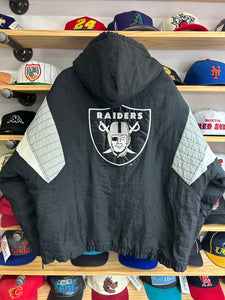 Vintage Oakland Raiders Starter Hooded Front Pouch Pullover Jacket Large