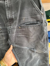 Load image into Gallery viewer, Carhartt 2014 Black Double Knees Faded Tatered &amp; Repairs 38x30
