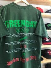 Load image into Gallery viewer, Vintage 2005 Green Day American Idiot Parking Lot Boot Tour Tee Size Large

