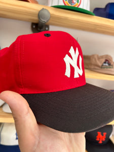 Vintage Yankees Black Red Twill Custom SnapBack