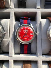 Load image into Gallery viewer, Vintage 1978 Timex Boys Scouts Hand Wind Red Dial Watch
