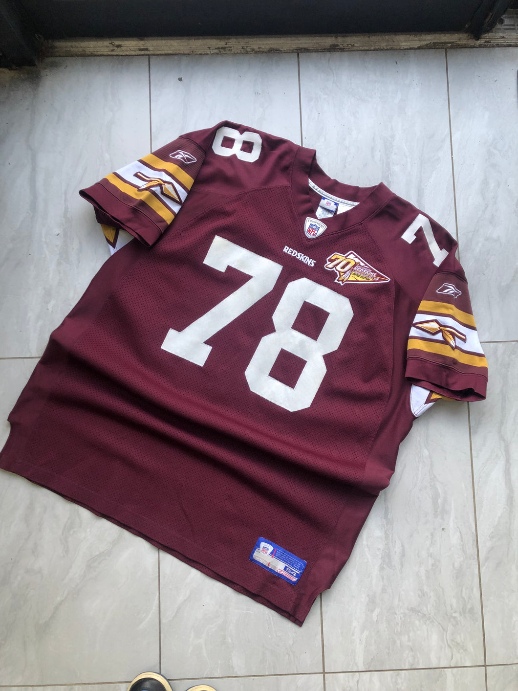 Vintage 2003 Reebok Washington Redskins Bruce Smith Authentic Jersey Size 54