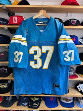 Load image into Gallery viewer, Vintage Jeff Hamilton 2000 San Diego Chargers Leather Rodney Harrison Jersey 2XL
