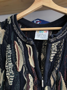 Vintage Coogi Multicolor 3D Multi Color Knit Quarter Zip Sweater 2XL