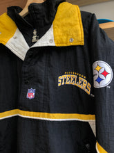 Load image into Gallery viewer, Vintage Starter Pittsburgh Steelers Quarter Zip Puffer Jacket Size Large
