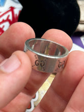 Load image into Gallery viewer, GUCCI .925 Silver Ghost Band Ring 10.5 w/ Box
