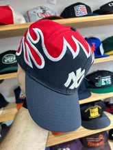 Load image into Gallery viewer, Vintage Nissin NY Yankees Flames Custom Leather Strapback
