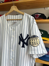 Load image into Gallery viewer, Vintage Majestic 2008 Derek Jeter Dual Patch Pinstripe Jersey Large
