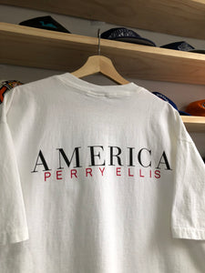 Vintage Perry Ellis America Spellout Tee Size Large/XL